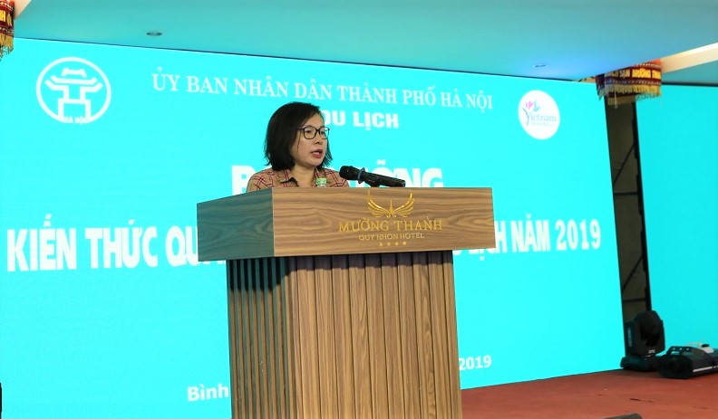 Bà Nguyễn Thị Minh Hạnh - Chánh Văn phòng Sở Du lịch TP Hà Nội phát biểu khai mạc lớp bồi dưỡng